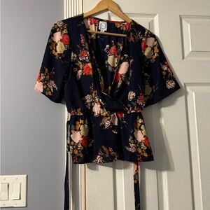 Floral Wrap Top